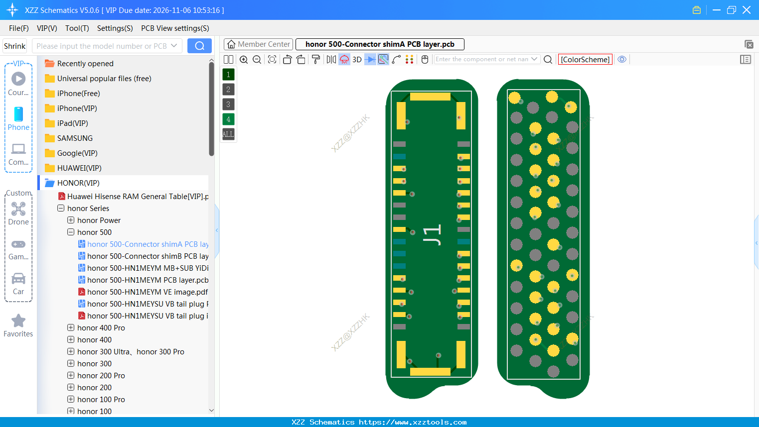 Honor 500-Connector ShimA PCB Layer
